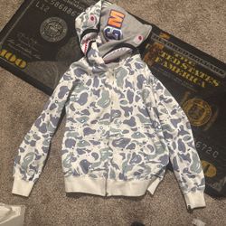 BAPE DOUBLE HOOGIE BLUE/WHITE/GRAY