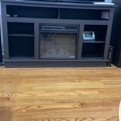 50”TV Stand with 18" Electric Fireplace 