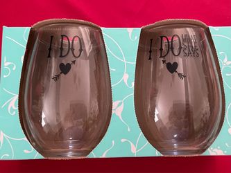 NIB I DO & I DO WHAT SHE SAYS 21oz GLASSES
