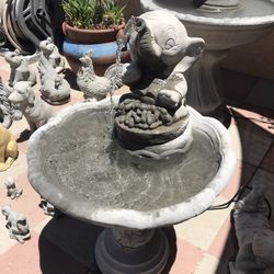 New Water Fountain Made Out Of Cement Size 34 Inches Tall x  21 Inches Wide 