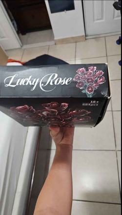 a Lucky Rose red rose bouquet building block set