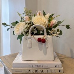 Unique Ceramic Purse Vase 