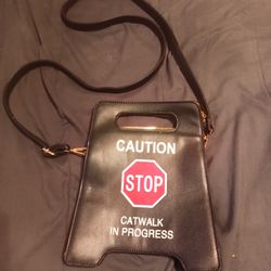 Authentic Purse Caution Stop Logo