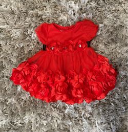 Nannette Baby Girl Red Dress 3/6M