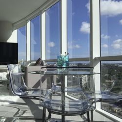 Clear Acrylic Floating Chairs Dining Room Set | Modern Clean + Silver (I have 4 To Sell)