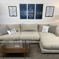 Wide Cream Sectional Couch 