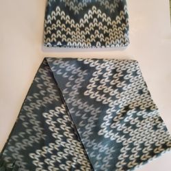 New GREEN Fleece Beanie Hat and Scarf set Adult sz Hand Crafted