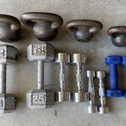 Kettle Bells And Bar Bells Work Out Weights