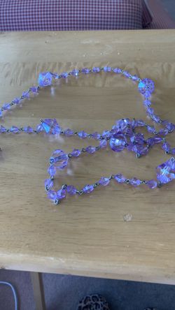 Lovely Light Purple Long Bead Necklace