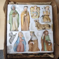 Porcelain Nativity Set (Homco 9 Piece #5599)