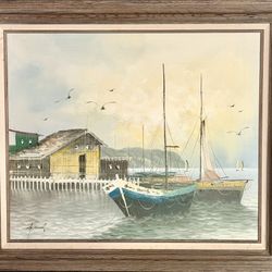 Original on Canvas Nautical Oil Painting By Korean Artist K. Paul