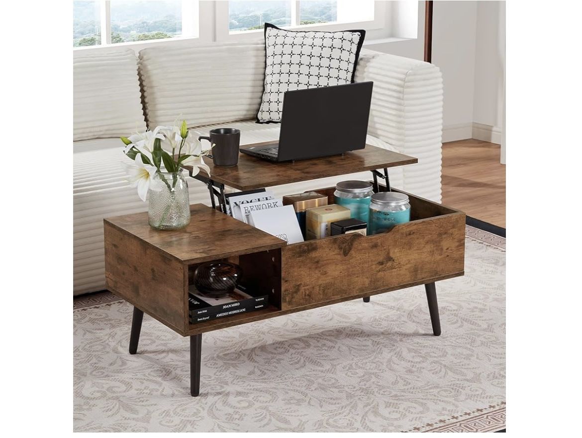 6/29/25 storage Cleanout - Brown Liftop Coffee Table