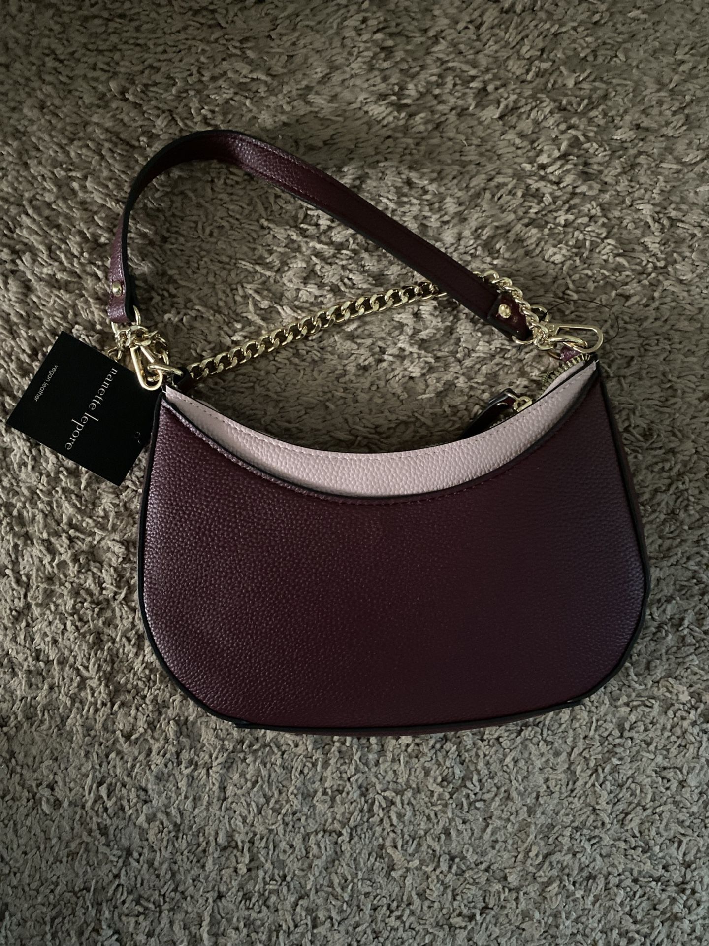 Nanette Lepore Vegan Leather Handbag - Purple Pink Gold