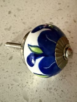 Navy Blue Flower Knob