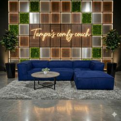 🛋️ Restoration Hardware Royal Blue Modular Sofa w/Ottoman (Delivery Available!! )
