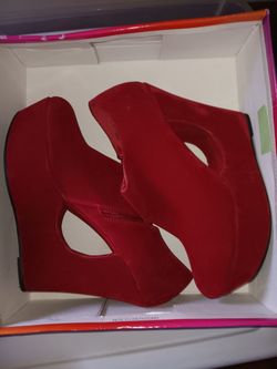 Hot Red Wedge Heels