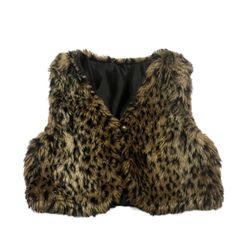Faux Fur Animal Print Fashion Vest