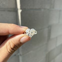925 Silver Heart Nugget Ring