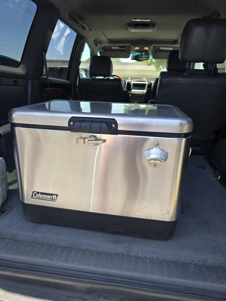 Brand New Coleman Reunion 54-Quart Steel Belted Stainless Steel Cooler
