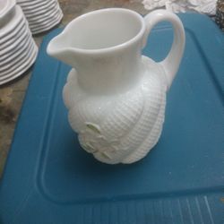 Antique Victorian Glass Northwood Apple Blossom Water Pitcher