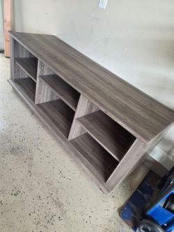 65" Wood Grain TV Stand / Media Console – Grey/Brown Finish