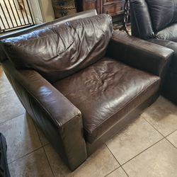 Pottery Barn Turner Leather Chair 