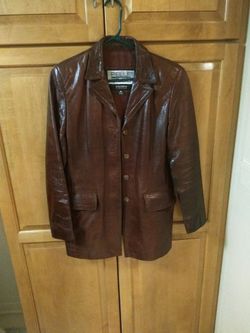 Womens Medium Brown Leather Jacket