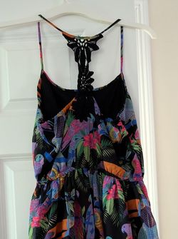 NWT Girl's Summer Dress Size 14 Fully Lined Tropical pattern