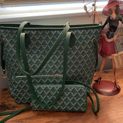 3 Piece Green Design Tote Bag