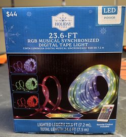 23 Foot LED Rope Tape Light Musical Synchronized With Remote