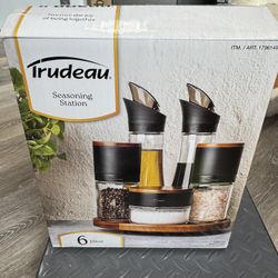 Trudeau Lazy Susan Seasoning Station, 6-piece Set