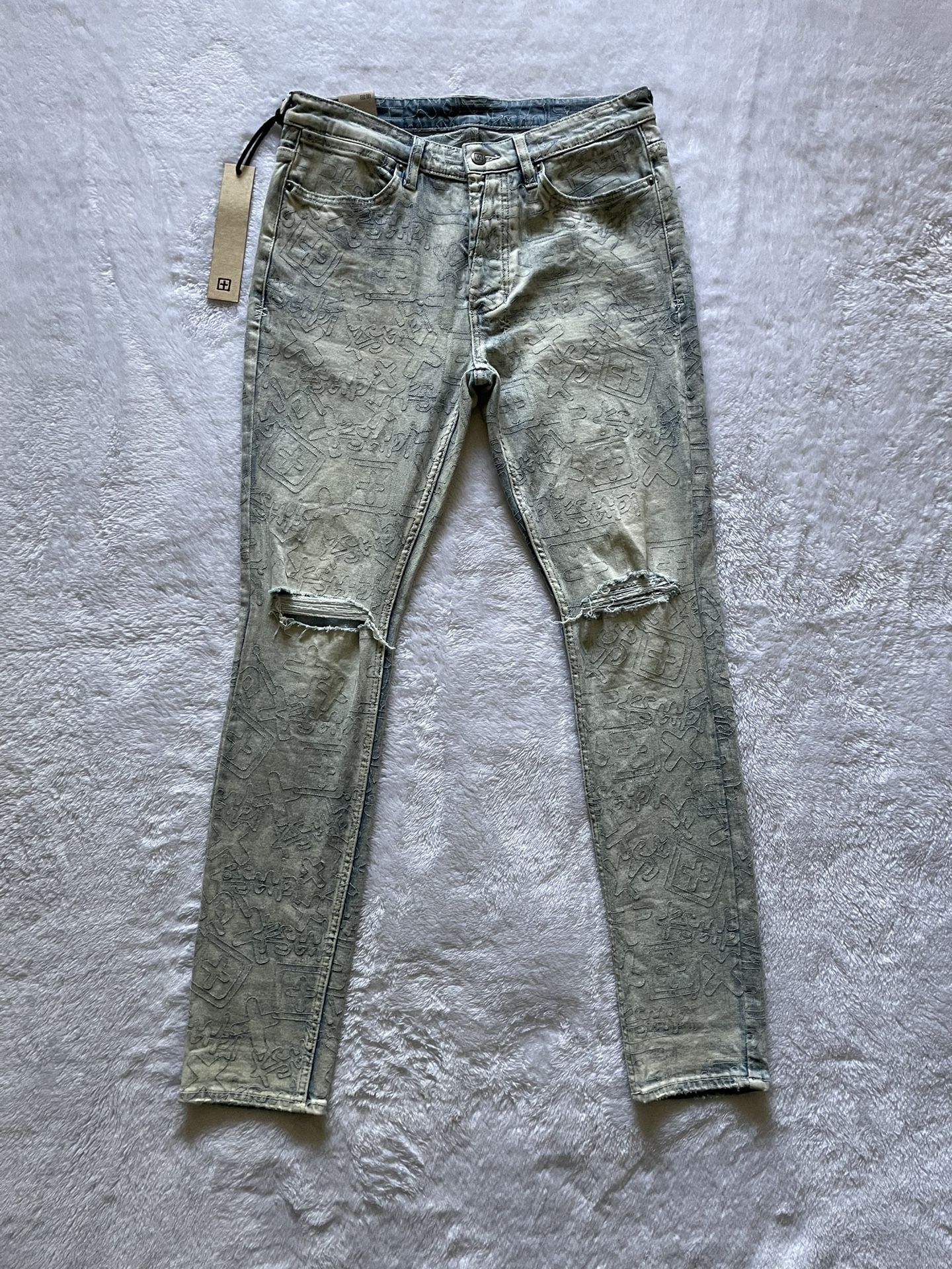 Ksubi Blue Van Winkle Stencil Legacy Jeans