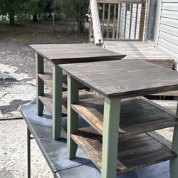 Hand restored end tables