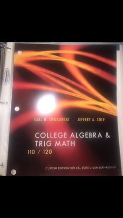 College Algebra and Trig Math Book