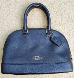 Blue Metallic Coach Mini Sierra Satchel
