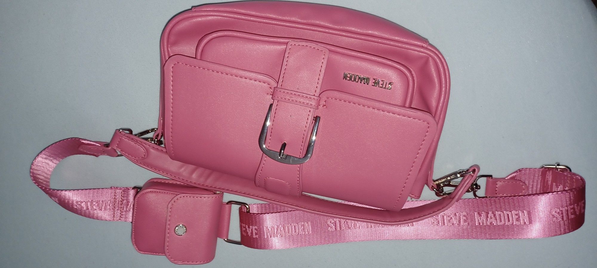 Steve Madden Pink Leather Crossbody Bag