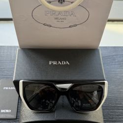 Prada PR15WS Women’s Black And White Sunglasses 