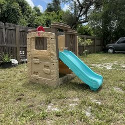 Step Two Woodland Climber Kids Playset With Slide