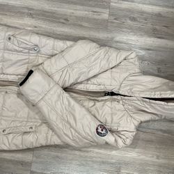 82° Fahrenheit Active wear Women Cream Quilted Insulated Hooded Parka XL