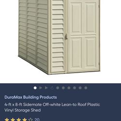 Duramax Building Products Sidemate 4 ft. x 8 ft. Vinyl Shed with Foundation 29.25 sq. ft.