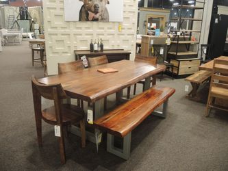 India Resources Madison Square 84 Inch Dining Table - Warm Walnut | Dinette Set