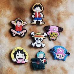 One Piece Anime Charms For Croc Shoes 7pc Set