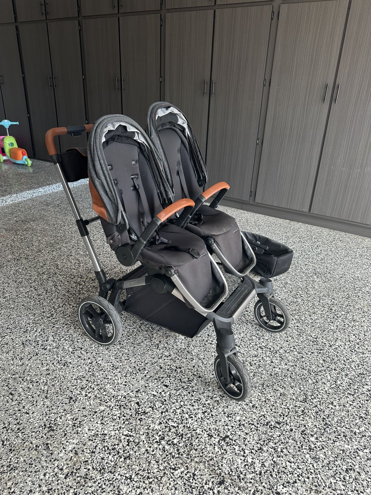 Contours Element Side-by-Side Convertible Toddler and Baby Stroller Single-to-Double, Reversible Seating Options, Infant Car Seat Compatible, Spacious