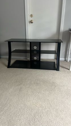 Black Glass TV Stand in Good Condition