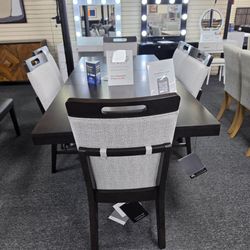 Dark Wood Dining Table with 6 chairs 🚚WE DELIVER🚚