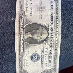 1957 b silver certificate one dollar bill