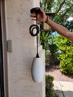 Light fixture, long cord, $29