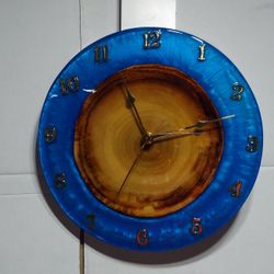 Epoxy Resin Wood Clock Hand Made Echo A Mano 