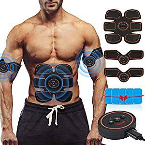 ROKOO Abs Stimulator Ultimate Muscle Toner with 10 Extra Gel Pads, EMS Abdominal Toning Belt for Men and Women, Arm and Leg Trainer, Office, Home Gy