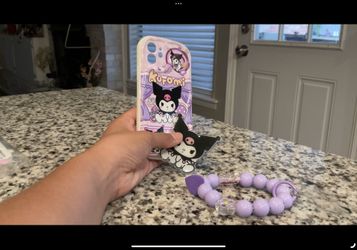 Kuromi Phone Case, Pop Socket And Bracelet